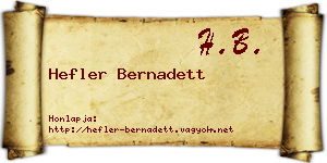 Hefler Bernadett névjegykártya